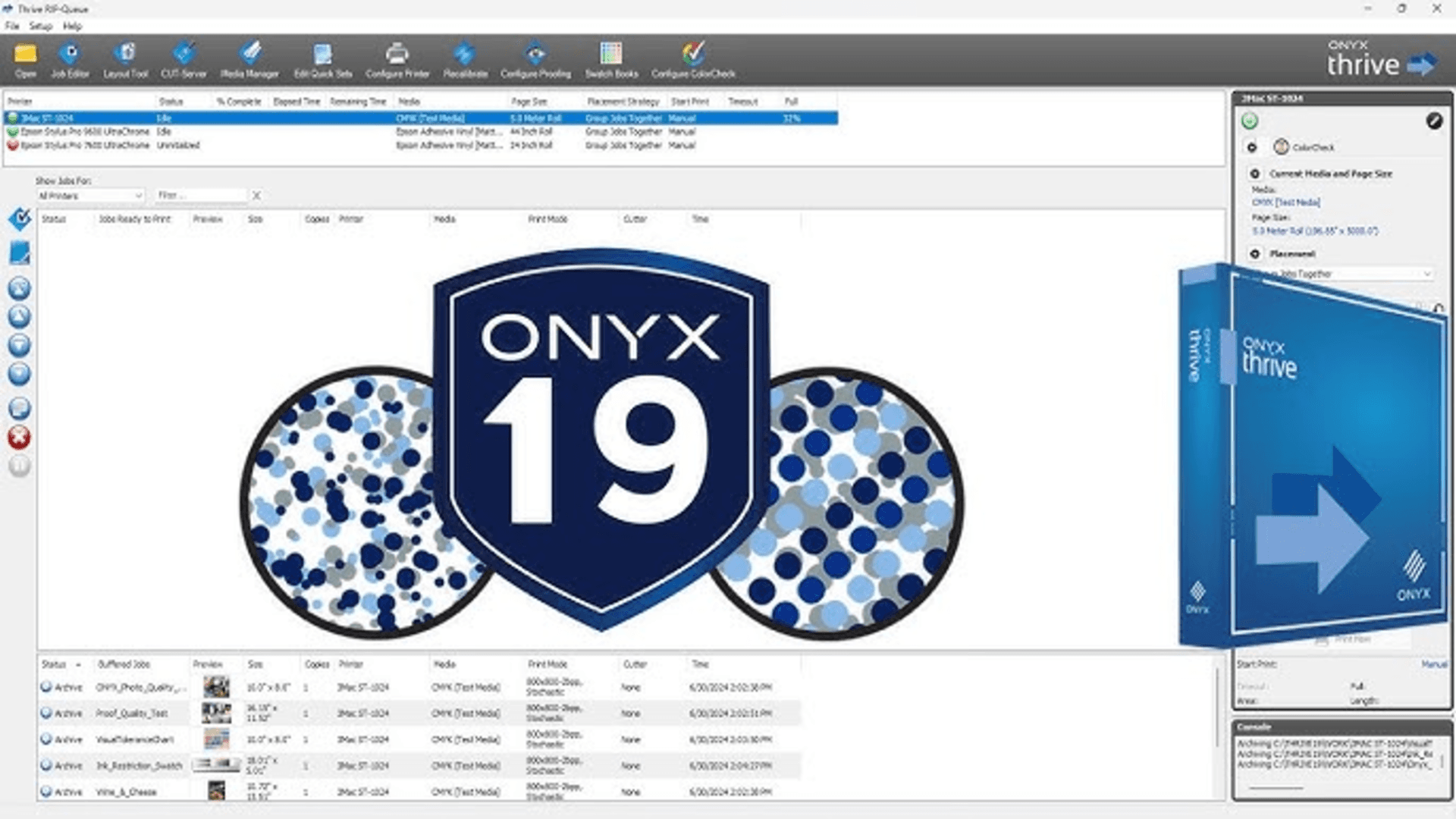 Onyx Thrive 19 - RIP e impresión Textil/DTF: Software Profesional
